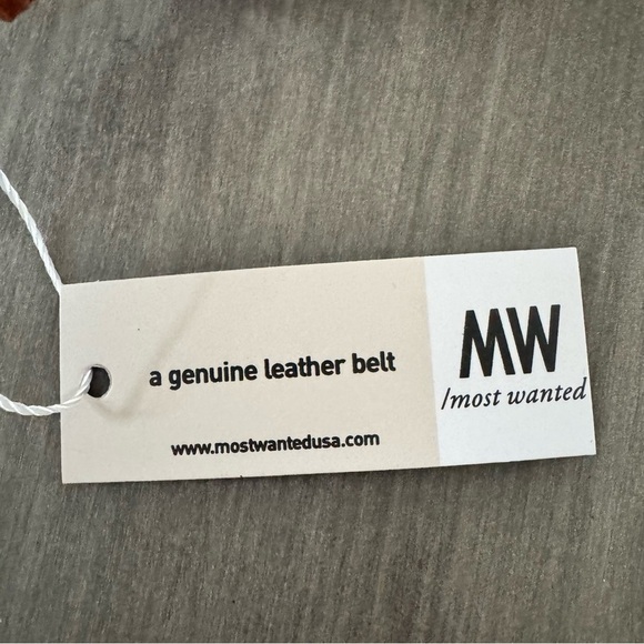 MOST WANTED Leather Wide Western Buckle Tooled Embellished Belt size L NWT - Picture 7 of 9